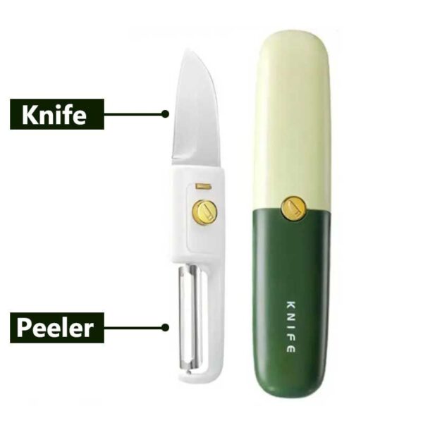 2 In 1 Fruit Cutting Knife and Peeler Stainless Steel