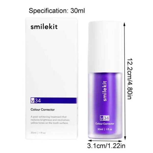 30ml V34 Purple Whitening Toothpaste Remove Stains Reduce Yellowing Care For Teeth Gums Fresh Breath Brightening Teeth - Image 6