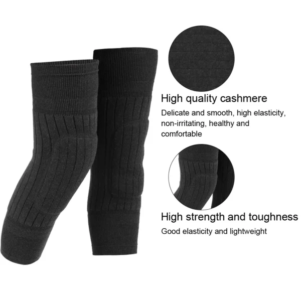 1 Pair Winter Wool Knee Pads Warm Knee Protector Wool Warmers Thickened Knee Brace - Image 2