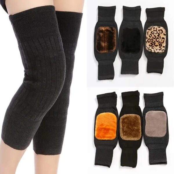 1 Pair Winter Wool Knee Pads Warm Knee Protector Wool Warmers Thickened Knee Brace