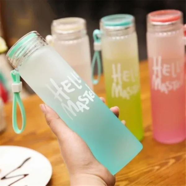 Hello Master Glass Water Bottle for School College Office 480 ml