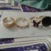 Antique Plated Artificial Stones Rings Set - Image 2