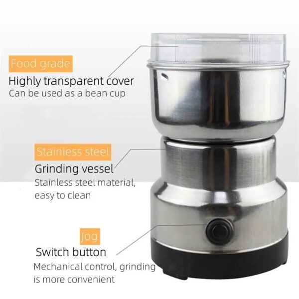 Mini Electric Grinder Stainless Steel Coffee Grinder For Coffee beans, Spices, Masala Grinder Machine 220V - Image 5