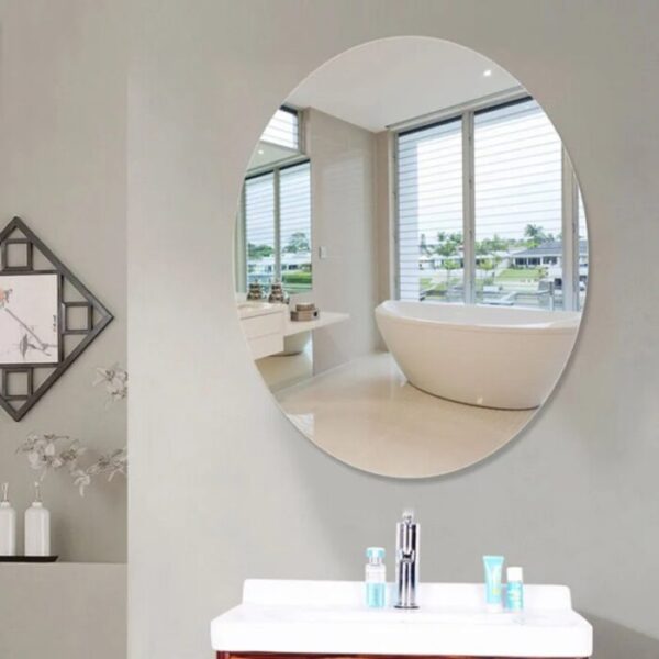 Self Adhesive Acrylic Non Glass Mirror Wall Sticker Oval Shape - Image 2