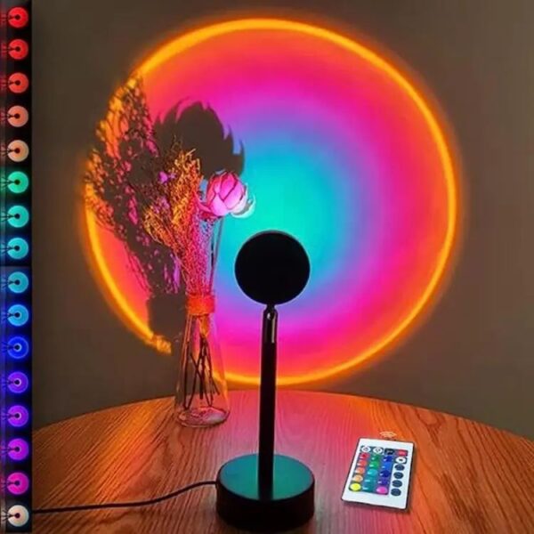 Sunset Lamp (WITH REMOTE) 16 Colors LED Changing 3-in-1 Sunset Light lamp with Multiple Modes, Adjustable Brightness with Remote Control, Sunset Projection lamp Ideal for Kids & Adults