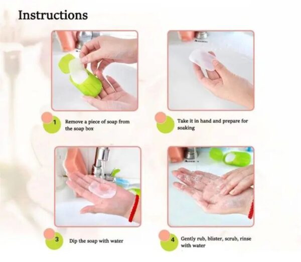 Travel Soap Outdoor Portable Mini Paper Soap Paper Washing Hand Bath Clean Scented Slice Sheets Good for Camping BBQ Hiking Travel or Any Outdoor Activity 1Peace - Image 2