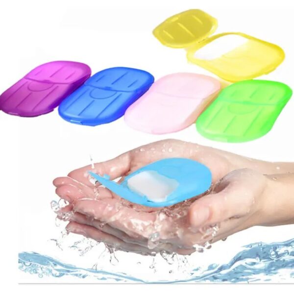 Travel Soap Outdoor Portable Mini Paper Soap Paper Washing Hand Bath Clean Scented Slice Sheets Good for Camping BBQ Hiking Travel or Any Outdoor Activity 1Peace - Image 3