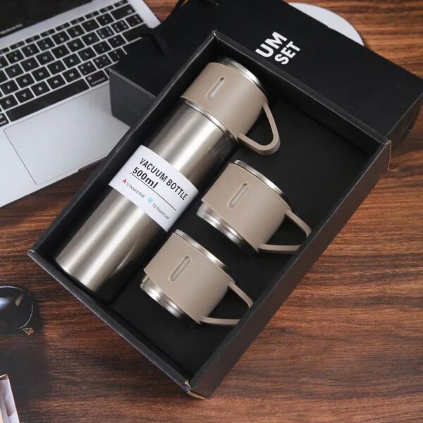 Vacuum Flask Set 500ml 12 Hour Lasting Hot & Cool 304 Steel Body - Image 3