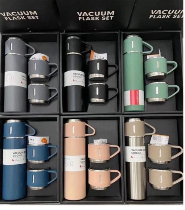 Vacuum Flask Set 500ml 12 Hour Lasting Hot & Cool 304 Steel Body - Image 4